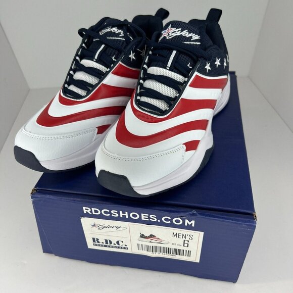 R.D.C Mens Multicolor Glory Patriotic Striped Low Top Lace Up Size 6 Sneakers - Picture 10 of 10